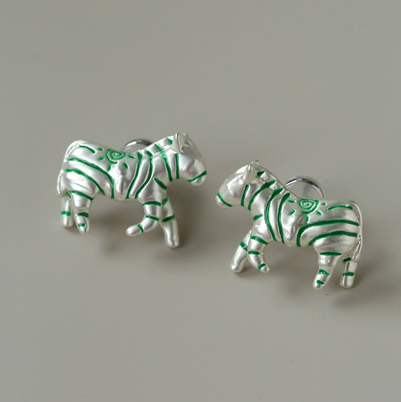 Zebra Enamel Stud Earrings - floysun