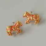 Zebra Enamel Stud Earrings - floysun