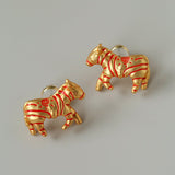 Zebra Enamel Stud Earrings - floysun