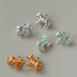 Zebra Enamel Stud Earrings - floysun