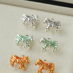 Zebra Enamel Stud Earrings - floysun