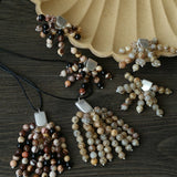 Zebra Stone Tassel Earrings - floysun