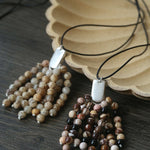 Zebra Stone Tassel Necklace - floysun