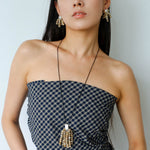Zebra Stone Tassel Necklace - floysun