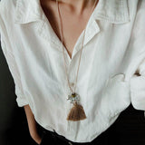 Zebra Tassel Long Necklace - floysun