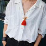 Zebra Tassel Long Necklace - floysun