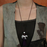 Zebra Tassel Long Necklace - floysun