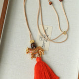Zebra Tassel Long Necklace - floysun