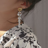 Shell Gradually Changed Long Pearl Earrings