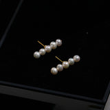 Row of Freshwater Pearl Earrings