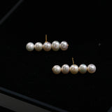 Row of Freshwater Pearl Earrings
