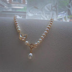 14K gold-filled Butterfly Freshwater Pearl Necklace - floysun