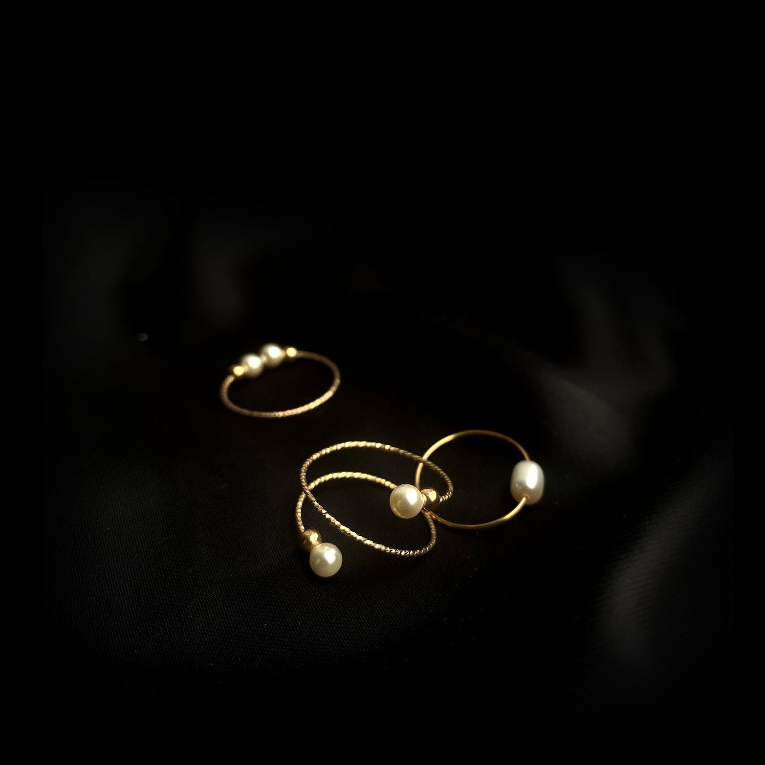 14K Gold Filled Double Pearl Handmade Ring - floysun
