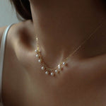 14K Gold Filled Retro Pearl Chain Pearl Necklace B - floysun