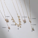 14K Gold Filled Retro Pearl Y-chain Pearl Necklace A - floysun