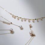 14K Gold Filled Retro Pearl Y-chain Pearl Necklace A - floysun
