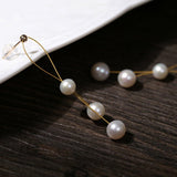 14K Gold Filled Wire Pearl Earrings - floysun