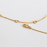 18K Gold Rhodochrosite Clavicle Chain Necklace - floysun
