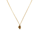18K Gold Rhodochrosite Clavicle Chain Necklace - floysun