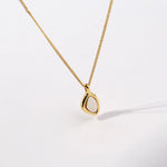 18K Gold Rhodochrosite Clavicle Chain Necklace - floysun