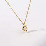 18K Gold Rhodochrosite Clavicle Chain Necklace - floysun