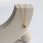 18K Gold Rhodochrosite Clavicle Chain Necklace - floysun
