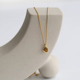 18K Gold Rhodochrosite Clavicle Chain Necklace - floysun