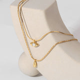 Opal Eye Drop Double Layer Necklace