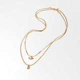 Opal Eye Drop Double Layer Necklace