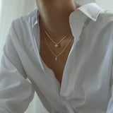 Opal Eye Drop Double Layer Necklace