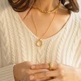 Layered Irregular Ring Necklace