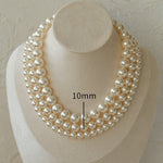 2/3/4/6/8/10/12mm White Beads Pearl Necklace - floysun