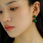 6 Captivating Colors Double Natural Stone Earrings - floysun