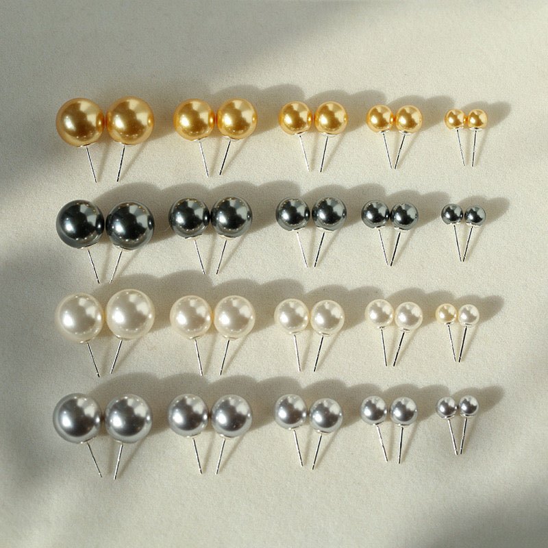 6/8/10/12/14mm Korean Artificial Pearl Earring (Buy one get one) - floysun