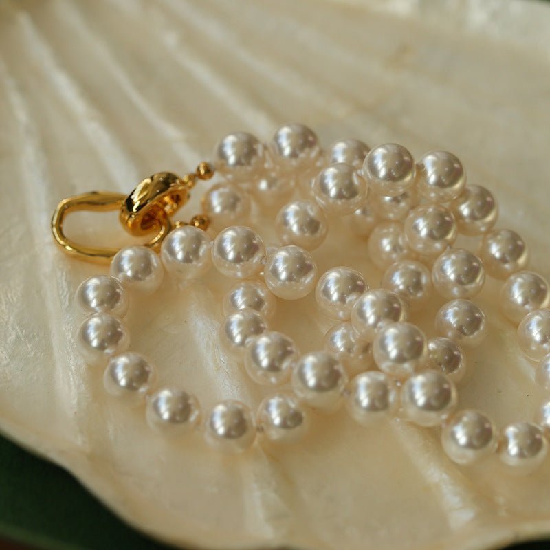 8mm Simple Swarovski Round Pearl Necklace - floysun