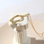 925 Gold-plated U-shaped Pendant Necklace C - floysun