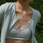 925 Gold-plated U-shaped Pendant Necklace C - floysun