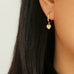 925 Silver Black Agates and White Shell Love Earrings - floysun