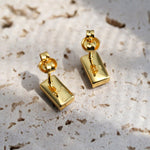 925 Silver Black Square Crystal Stud Earrings - floysun