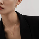925 Silver Flower Pearl Necklace - floysun