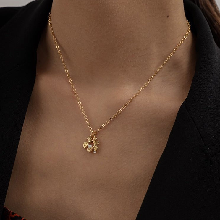 925 Silver Flower Pearl Necklace - floysun