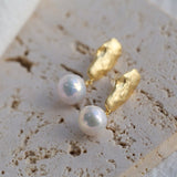 925 Silver Gilt Freshwater Pearl Earrings - floysun