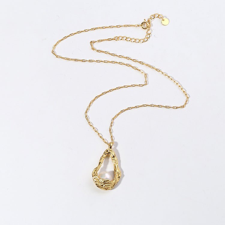 925 Silver Irregular Drop Pearl Necklace - floysun