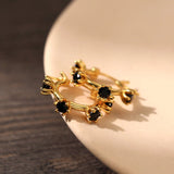 925 Silver Jet Crystal Earrings
