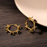 925 Silver Jet Crystal Earrings
