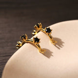 925 Silver Jet Crystal Earrings