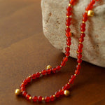 925 Silver Red Onyx Necklace - floysun