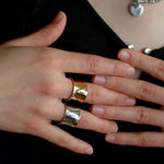 925 Silver Simple Glossy Wide Open Ring - floysun