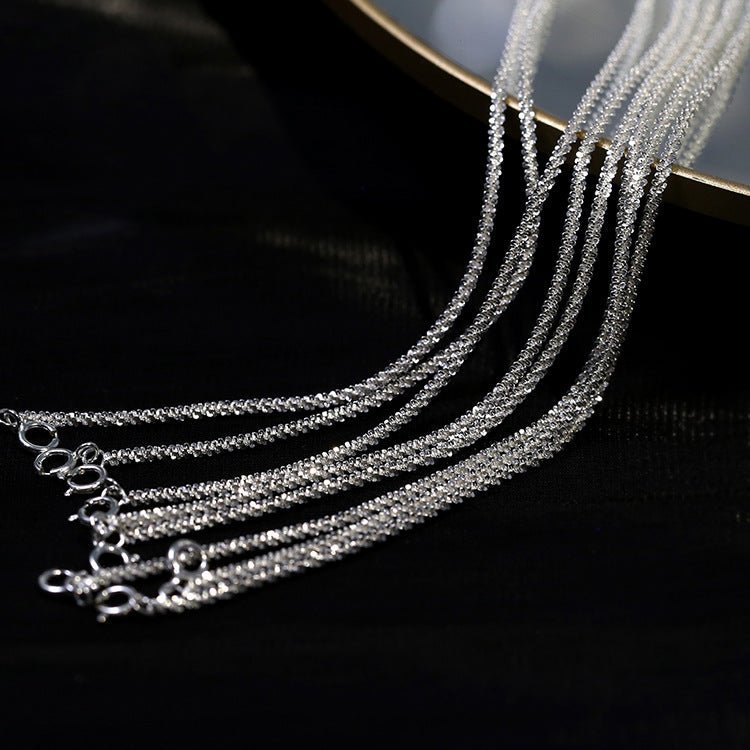 925 Silver Simple Sparkling Plain Chain Bracelet - floysun