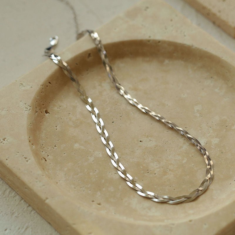 925 Silver Snake Bone Chain Necklace - floysun